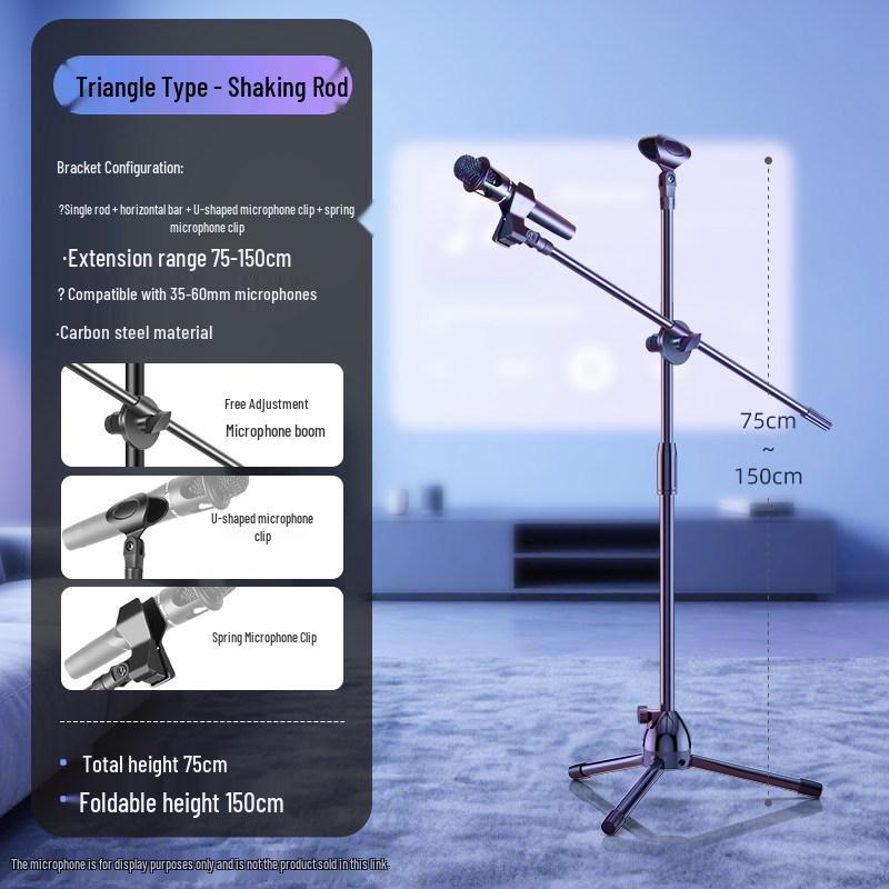 Professional Floor-standing Phone & Tablet Stand with Microphone Holder for Live Broadcasts and Streaming