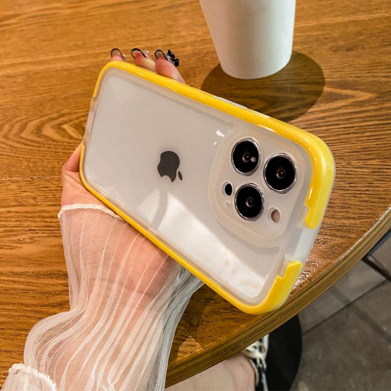 Clear Shockproof Invisible Stand Bracket Phone Case For Iphone 13 12 11 Pro Max X Xs Max Xr 7 8 Plus Candy Color Wristband Cover