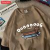 A Long Dog Is Paddling A Long Skateboardcotton Women TShirts Cartoons Prints Tops ONeck Soft Oversize T Shirt Summer Clothes