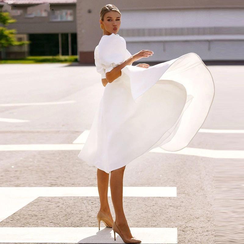 Femmes mode été demi manches décontracté robe Sexy grande taille en vrac élégant fête soirée Club robes pour dames
