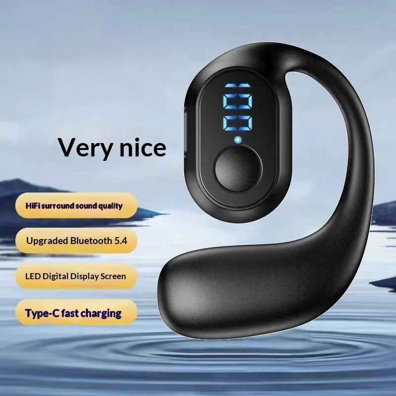 Single Ear Wireless Bluetooth Earpiece IPX4 Sweatproof 360 Sound Long Battery Life Headset for Gym Workout Outdoor