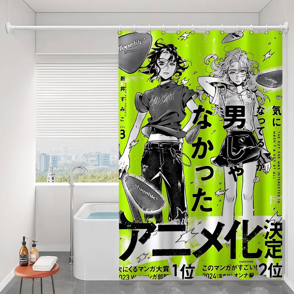 K-Kininatteru Hito Ga Otoko Ja Nakatta Waterproof Fabric Shower Curtain Bathroom Decoration Curtain Home Hawaiian Shower Curtain