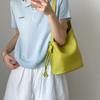 Solid Color Women Shoulder Bag Korean Underarm Bag All-Match Soft Leather Bucket Bag  Daily
