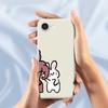 For iPhone 16e Case White Rabbit Pattern Printing Straight Edge TPU Phone Back Cover