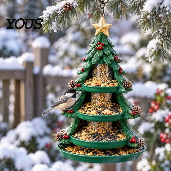 Hängende Vogel-Samenstation für den Außenbereich, Weihnachts-Schneemann-Futterspender, Harz-Dekorativer Wildwetterfester Futterspender-Schmuck für Garten, Hof, Terrasse, Balkon,