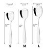 3Pcs Cutlery Stainless Steel Set Plat Bottom Square Dinner Spoons Dinnerware Child Ice Cream Dessert Salad Spoons Silverware Set