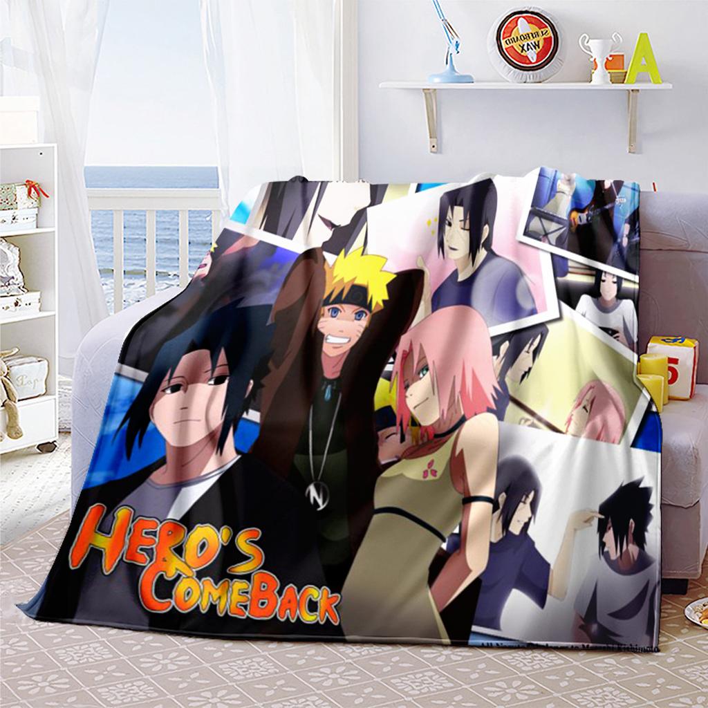 Japanese anime cartoon NARUTO famous Uzumaki Naruto blanket soft home furnishing nap decoration four seasons warm Sherpa blanket B5