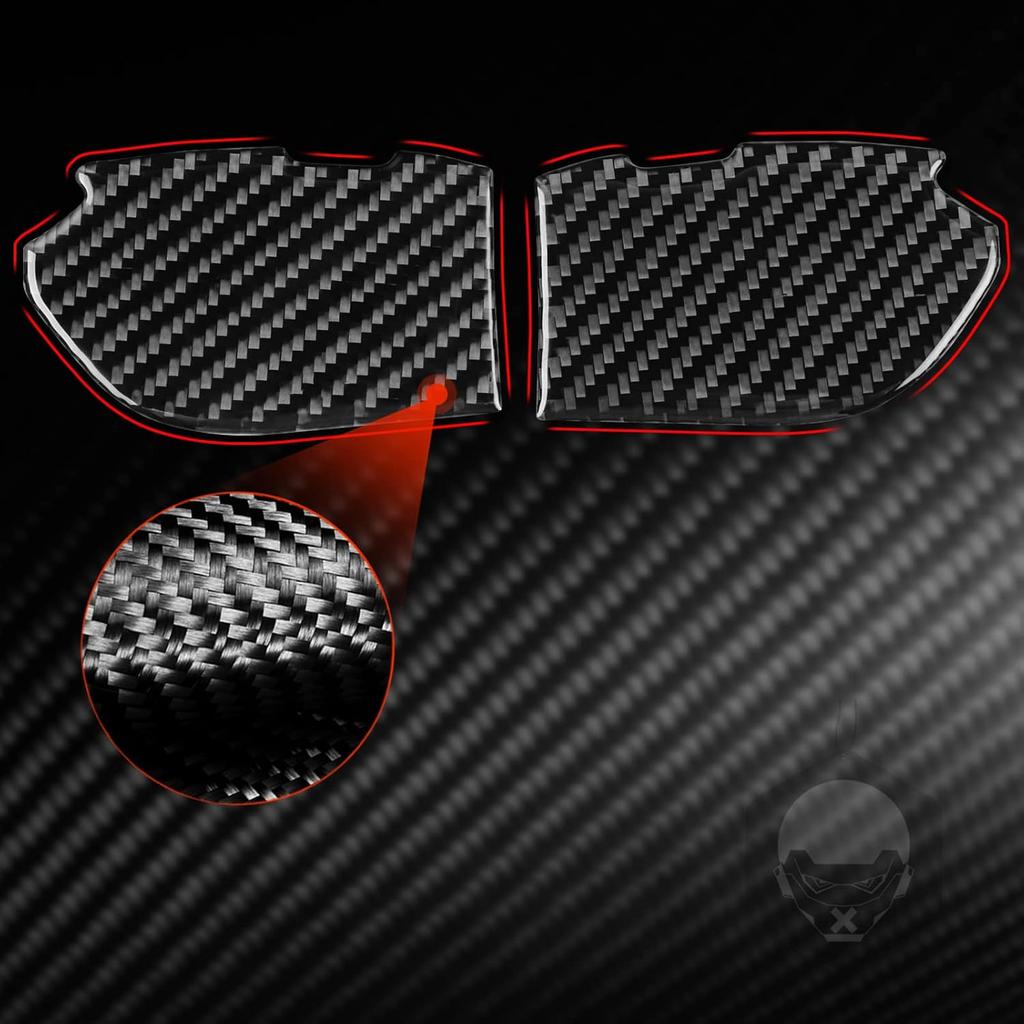 Real Soft Black Carbon Fiber Car Inner Door Handle Bowl Panel Door Bowl Collision Protector Cover Trim Sticker Compatible with Chevrolet Camaro