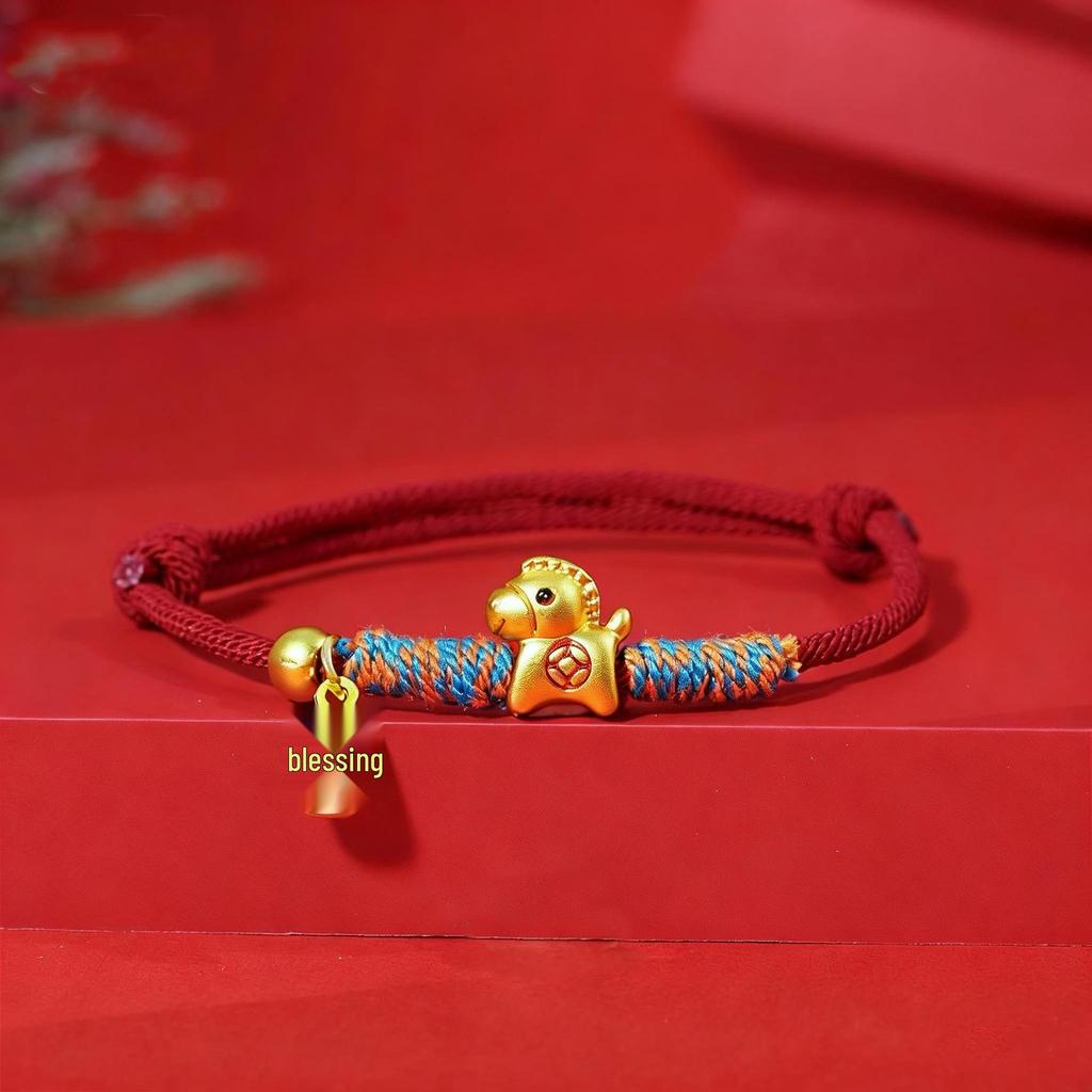 Red String Zodiac Horse Bracelet - Handwoven New Year Gift for Men & Women