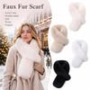 Soft Faux Fur Scarf Double-sided Women Winter Scarves Fashion Thickened Neckscarf  Unisex