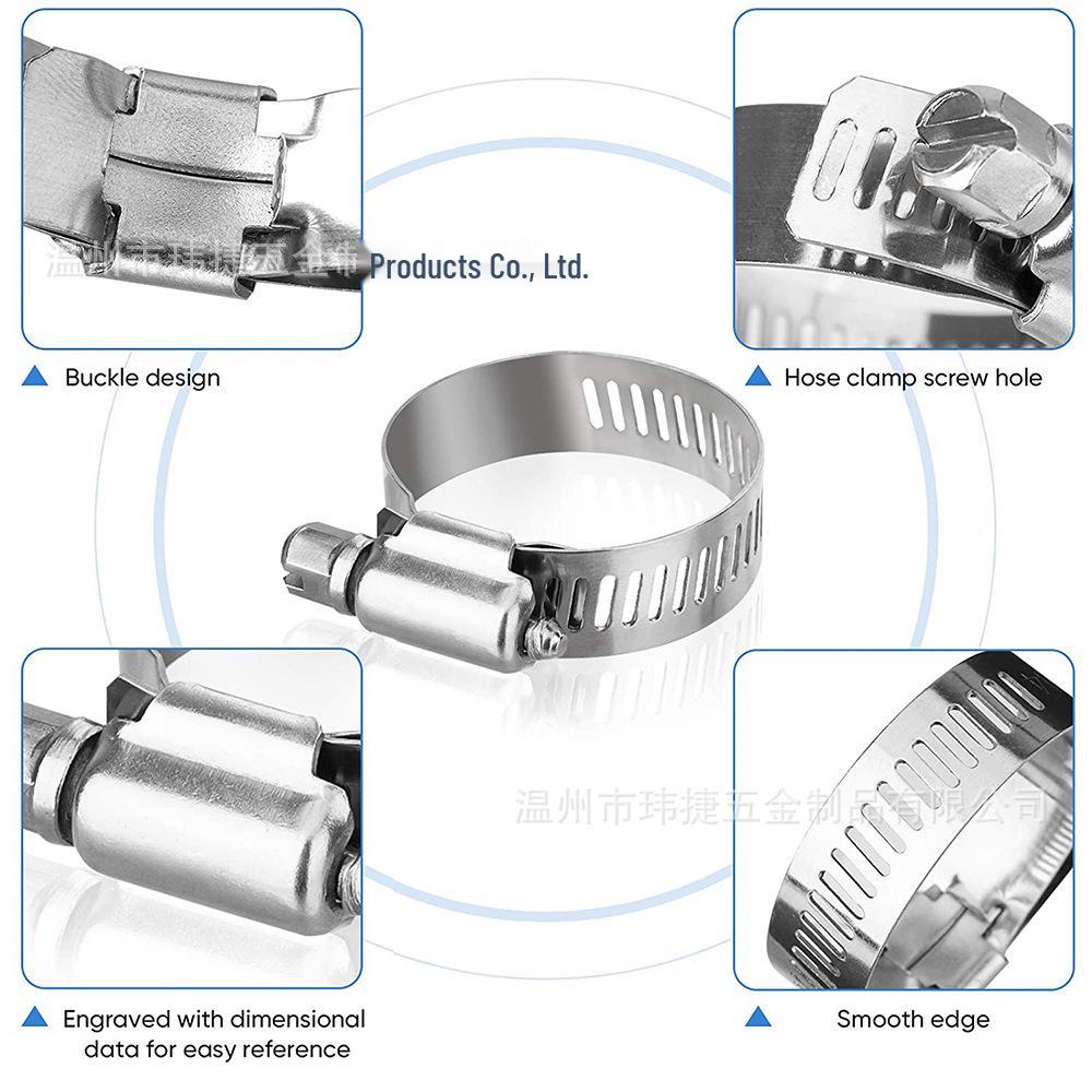 40-Piece 201 Stainless Steel Heavy-Duty American-Style Hose Clamp Kit