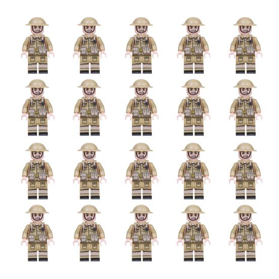 

20Pcs Mini Soldier Figure Hand-painted Soldier Model Building Block Toy Desktop Decoration Military Lovers Collectors Gift D