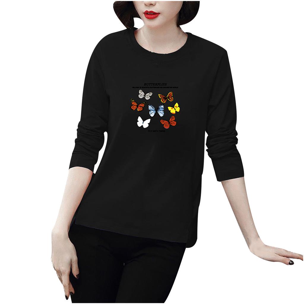 Fashion Women Casual Long Sleeve Printed  Blouse Ladies T-Shirt Tops