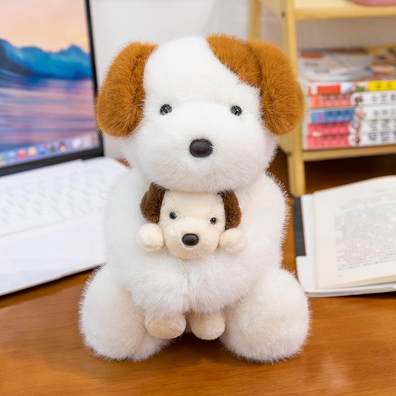 New Mother and Son Fox Plush Toy Girl Birthday Gift Pink Rabbit Sleeping Pillow Duck Ornament Puppy Doll