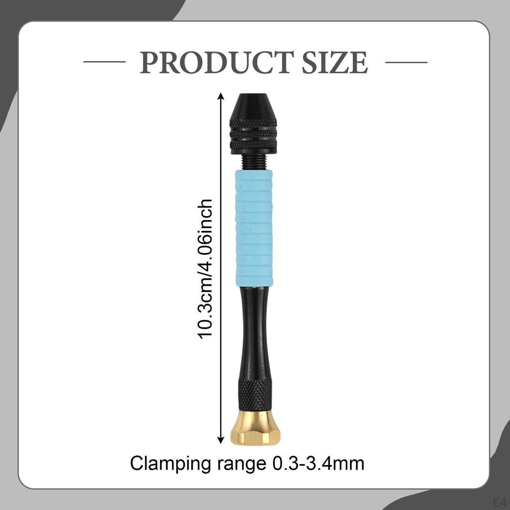 Manual Drill Tool for Pin Vise, Micro Clamping Range 0.3-3.4mm Crafting