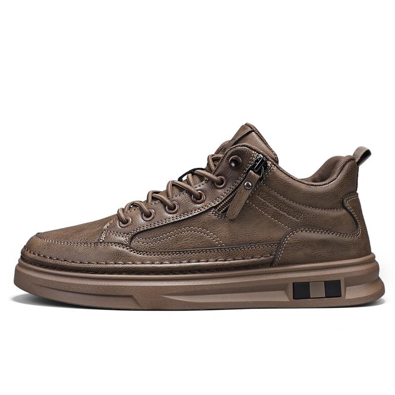 Warrior Thick Sole Trendy Comfortable Versatile Slip Resistant Shock Absorbing Wear Resistant Low Top Skate Shoes Men Sneaker Brown WXP(WZ)-243803