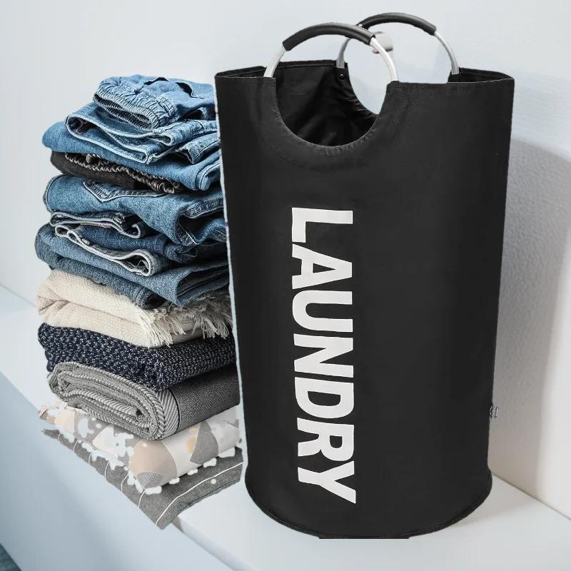 Extra velký voděodolný koš na prádlo s polstrovaným uchem - Skládací, víceúčelový úložný prostor pro koupelnu, prádelnu, balkon