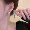 Simple Zircon Butterfly Earrings Light Luxury High-end Stud Earrings Temperament Fashionable Sweet Pearl Earrings Women
