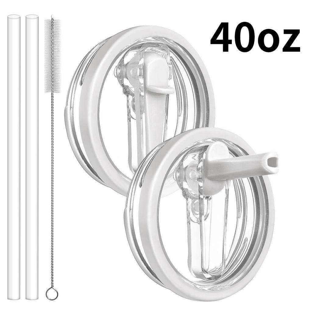 2er-Pack 30/40 oz Becher Abnehmbarer Klappdeckel mit Strohhalm Ersatz Passend für Tasse, Auslaufsicherer Klappdeckel für Becherzubehör