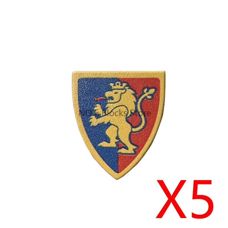 Medieval Military Castle Knight Accessories Building Block Roman Figure Soldier Crusader Viking Shield Armor Eagle Brick Toy S01