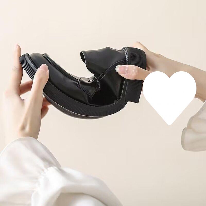 

Большого размера настоящая мягкая кожа маленькие кожаные туфли плоская подошва тонкая подошва круглый носок лоферы японские jk одинарные туфли 666 yards чёрный