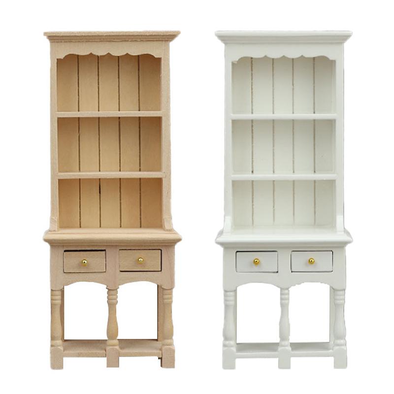 [JN] 1/12 Dollhouse Mini Bookcase Cabinet Model Display Storage Rack Furniture Decor Toy