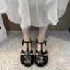 Retro Stil Sommer Aushöhlen Damen Flats Sandalen Mode Partykleid Gladiatorschuhe Zapatos De Mujer