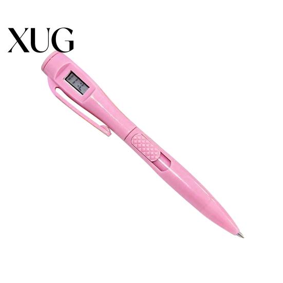 Roller Ball Pen Digital Watch Lightweight Clip Design Plastic Electronic Clock for Writing Color Ballpoint