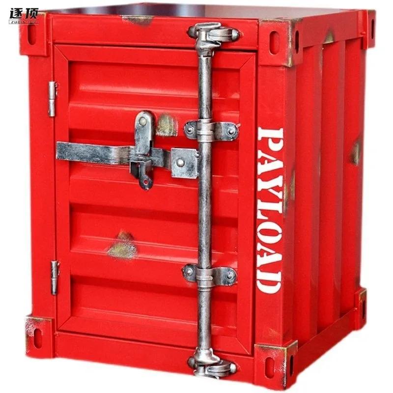 Aufbewahrungsbehälter, Nachttisch aus Eisen mit Schloss, Aufbewahrungsschublade aus Metall, bequemer Nachttisch, Safe, Home Hotel Schlafzimmermöbel