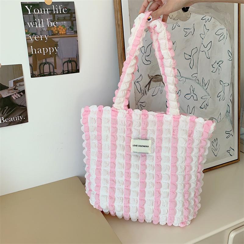 Japanese Cloud Bubble Flower Canvas Shoulder Bag for Female Students
