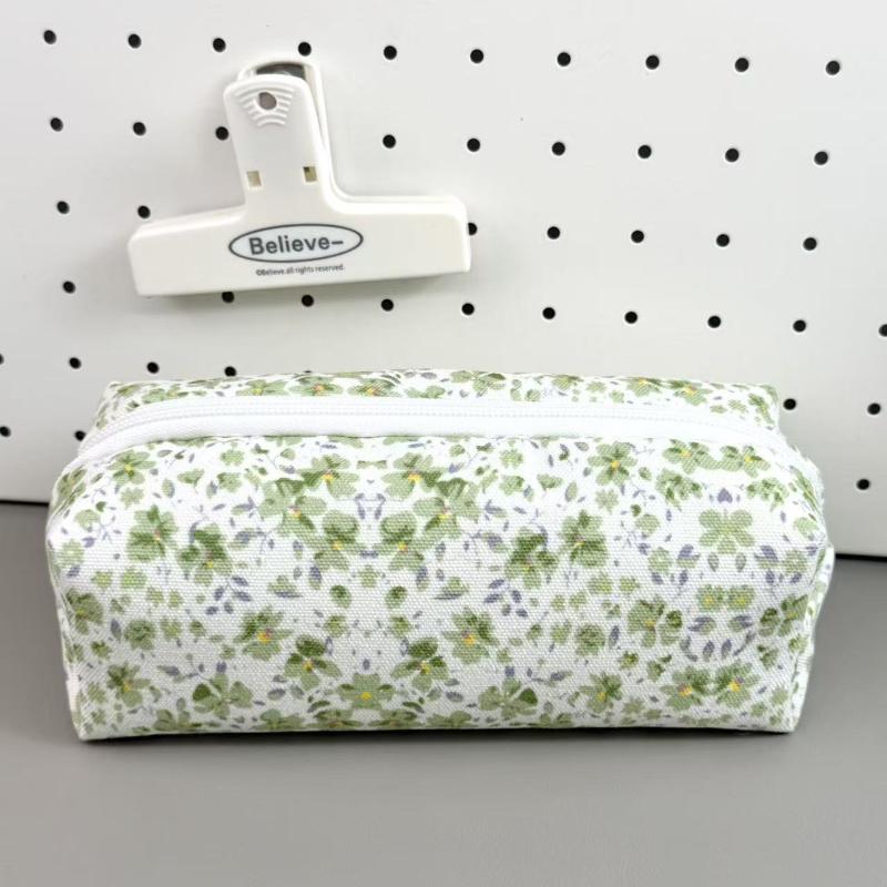 Süßer Cartoon-Tier-Blumen-Federmäppchen Leinwand Reißverschluss Schreibwarentasche Für Schule Büro Und Tägliche Nutzung Schüler-Schreibwaren