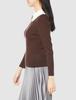 Jill by Jill Stuart Women's Ribbed Knit Sweater, Brown, FR