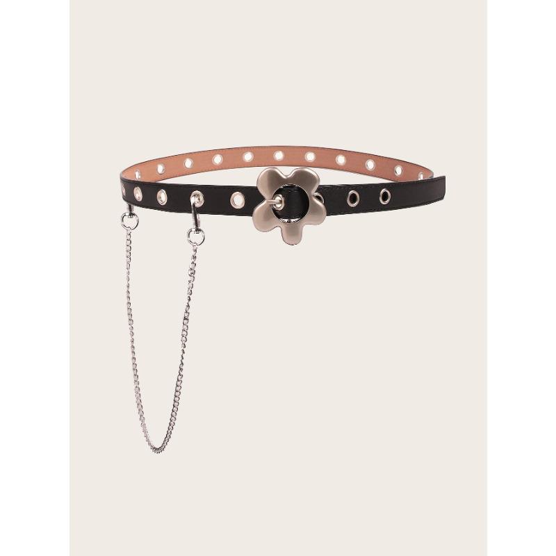 

Женский ремень без пробивания, джинсовый ремень в стиле инс, металлический, панк, трендовый, простая декорация, студенческий, тонкий, узкий 100cm