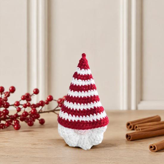 Reusable Holiday Door Handles Hand Crochet Christmas Gnome Ornaments, Knitted Faceless Hanging Decorations, Decorative Gift Box Toppers Yarn