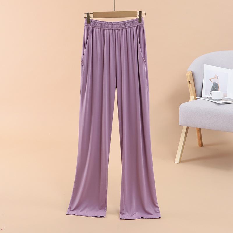 Damen Modal Locker Fallende Pyjamahose - Große Größe, Dünne Eisseide, Lässige Frühling/Sommer Hose