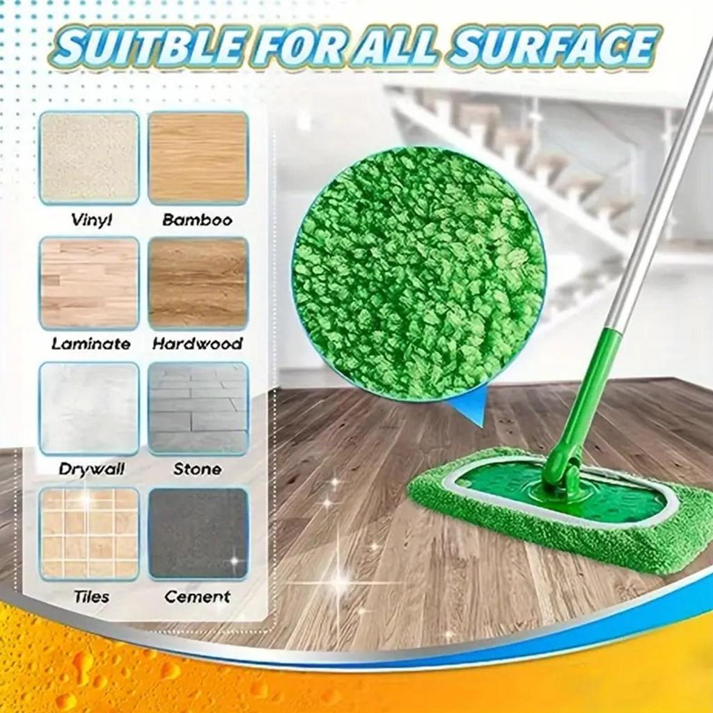 Microfiber Mop Cloth Dry Cleaning Cloths Reusable Microfiber Mop Pads Green Furniture Flooring Mop Washable Rag Towel