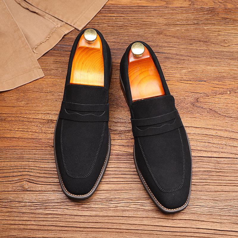 

Модные мужские классические ретро пенни-лоферы мокасины коровья замша модные мужские кожаные повседневные туфли мужские уличные туфли для вождения слипоны на плоской подошве 38 чёрный
