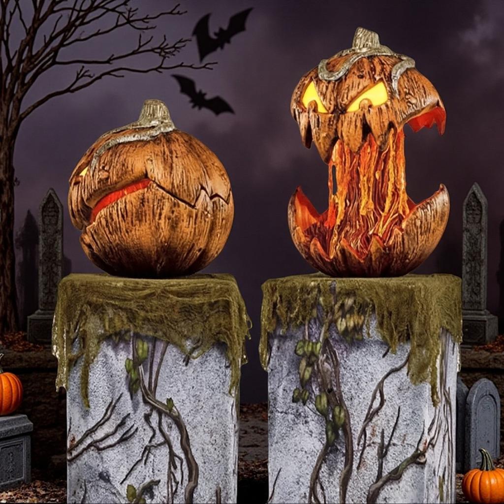 Halloween Decoration Pumpkin Head Outdoor Garden Yard Patio Horror Ornament Haunted House Scary Party Props Decor