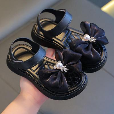 Sandálias para meninas moda verão meninas antiderrapantes sapatos de princesa para meninas sapatos de praia com fundo macio