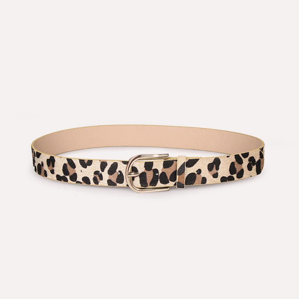 Womens Cheetah Animal Pattern Belt With Metal Pin Buckle For Casual Wear