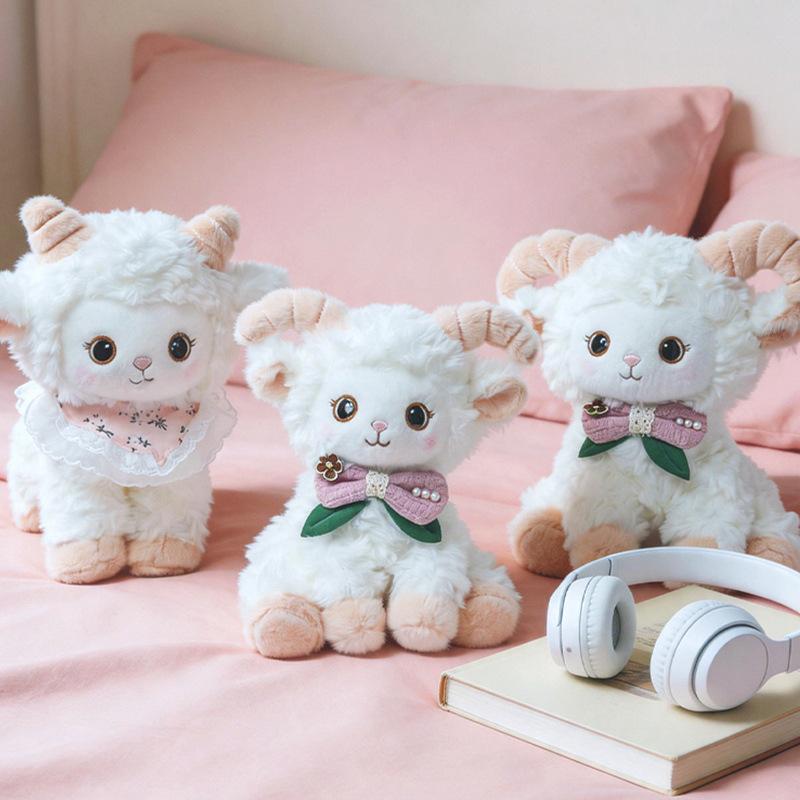 30cm Cute Cloud Sheep Plushie, Sitting Zodiac Sheep Stuffed Doll, Soft Fluffy Sheep Toy for Home Decor Birthday Gift