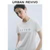 UR 2025 Autumn Contrast Letter Print Short Sleeve T-shirt
