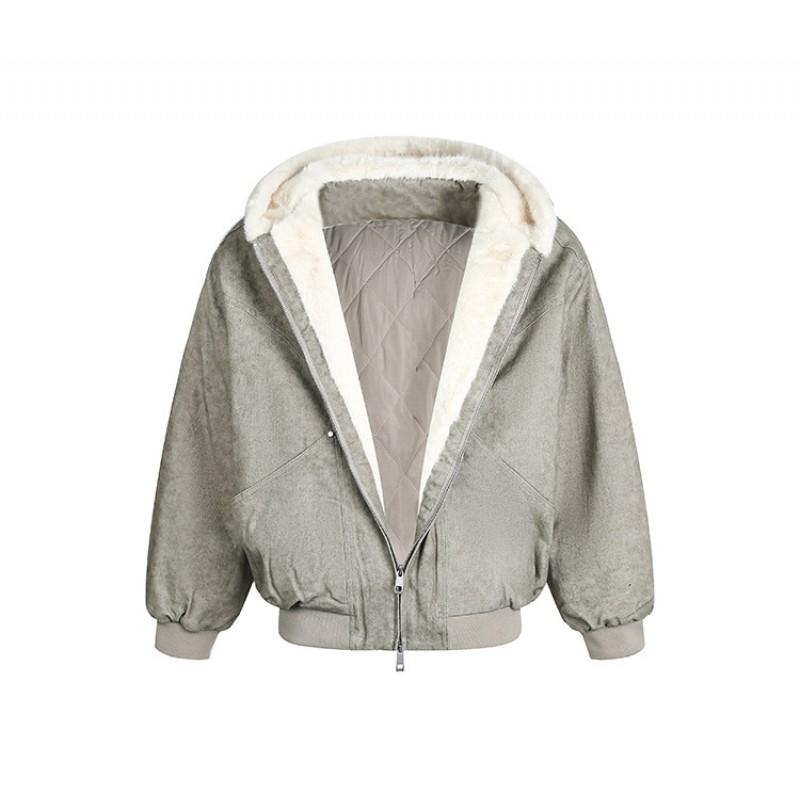 Unisex Oversized Hooded Cotton Puffer Jacket Winter Warm Coat Streetwear Casual Outwear