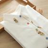 Spring Artistic Fresh Rabbit Embroidered White Long Sleeve Women's Shirt Student Versatile Button