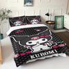 Sanrio Series Kurome 3-Piece 1 Quilt Cover One Piece Bedding Set Comforte Luxus Exquisite Birthday Gift Polyester Home Decor
