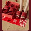 Couples' Festive Red Wedding Slippers: Non-slip, Lightweight Indoor Sandals
