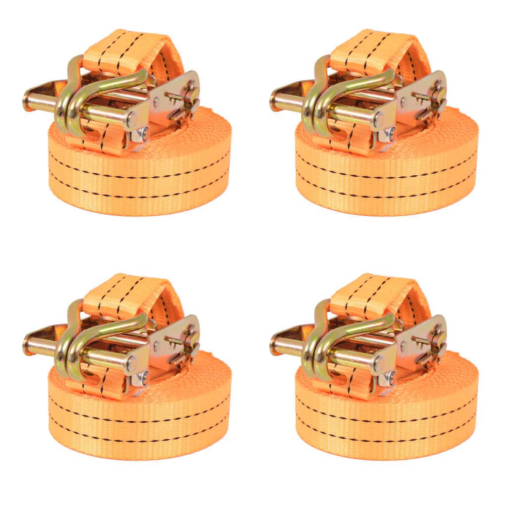 Ratchet Straps 4 Pcs. 1 Ton 6 M * 38 Mm Orange