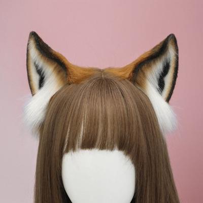 Plush Fabric Hair Hoop Imitation Animal Ears Handmade Headband Cosplay Parties Elastic Headband Hair Accessory