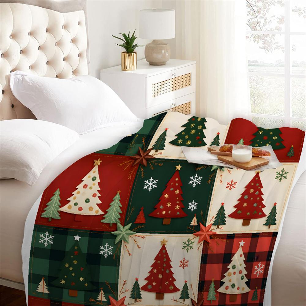 Merry Christmas Tree Flannel Blankets Warm Winter Travel Bedroom Sofa Bithday Gifts For Kids Soft Throw Blanket