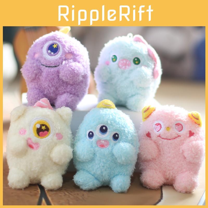 Cute Adorable Monster Plush Toy Keychain Soft Short Plush Material In Pink Blue Purple White
